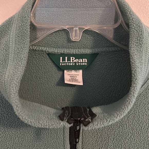 Women’s L.L. Bean Full Zip Brook Green Fleece Size M - Picture 2 of 10